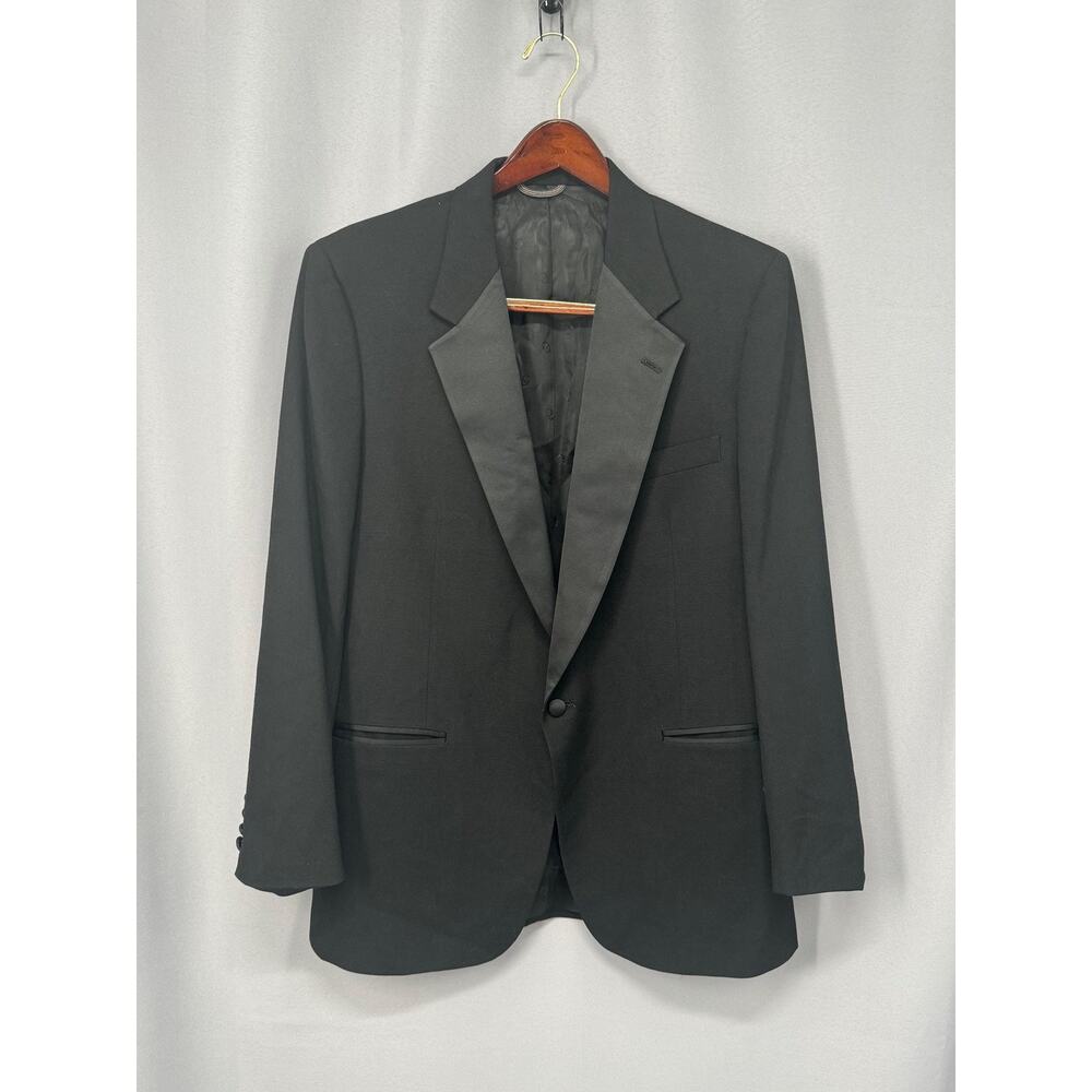 Christian Dior Le Connaisseur Tuxedo Jacket Mens 42R Black Satin Lapel Made USA